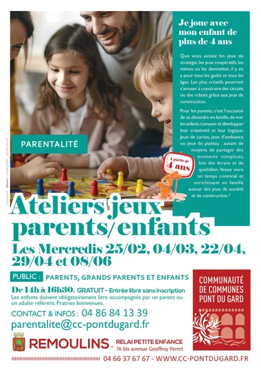 Atelier parents-enfants « Je joue avec mon enfant de plus de 4 ans »