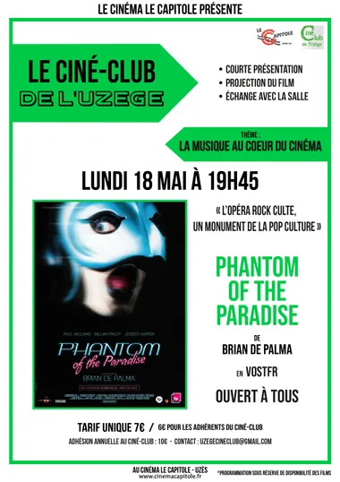 Ciné-Club de l&rsquo;Uzège – Projection Phantom of the paradise