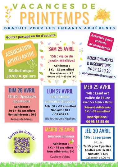 Vacances de Printemps avec l&rsquo;Aphyllanthe