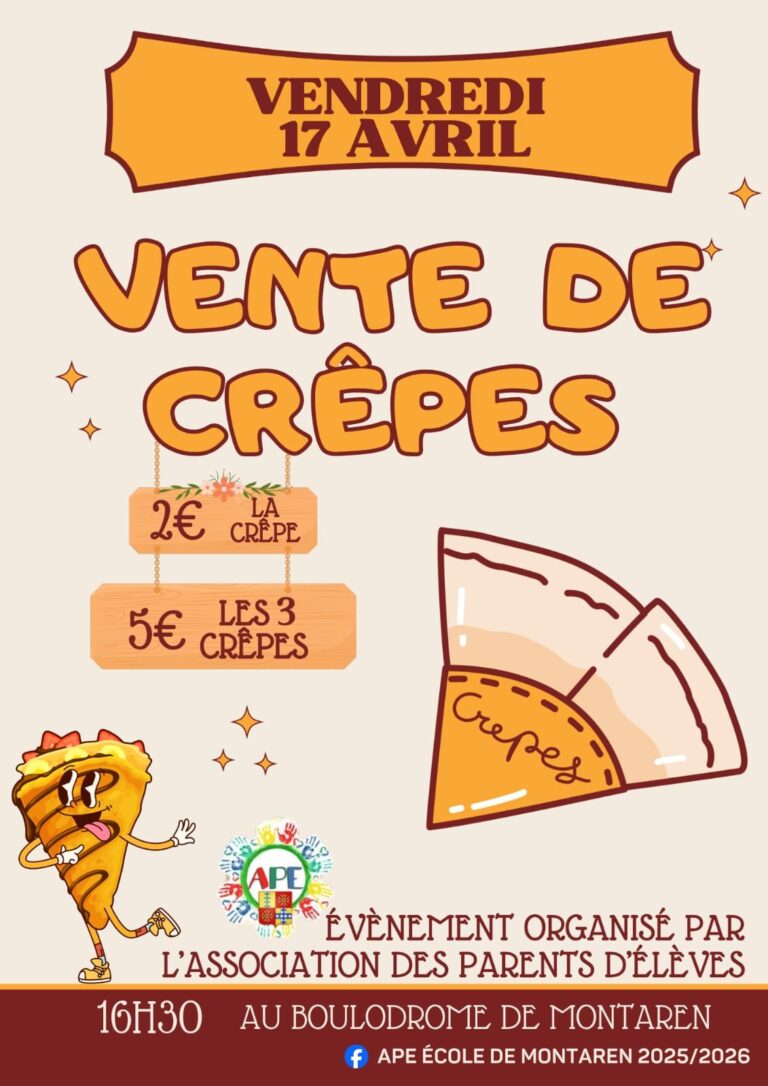 Vente de crêpes par l&rsquo;APE