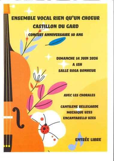Concert anniversaire – Ensemble vocal Rien qu&rsquo;un choeur