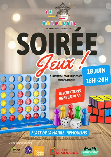 Soirée jeux et ininiation au poker – Auberge espagnole