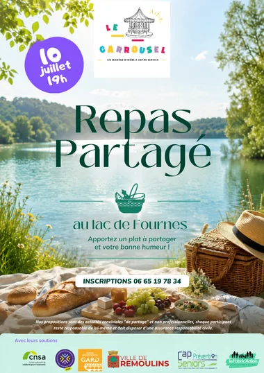 Repas partagé au lac