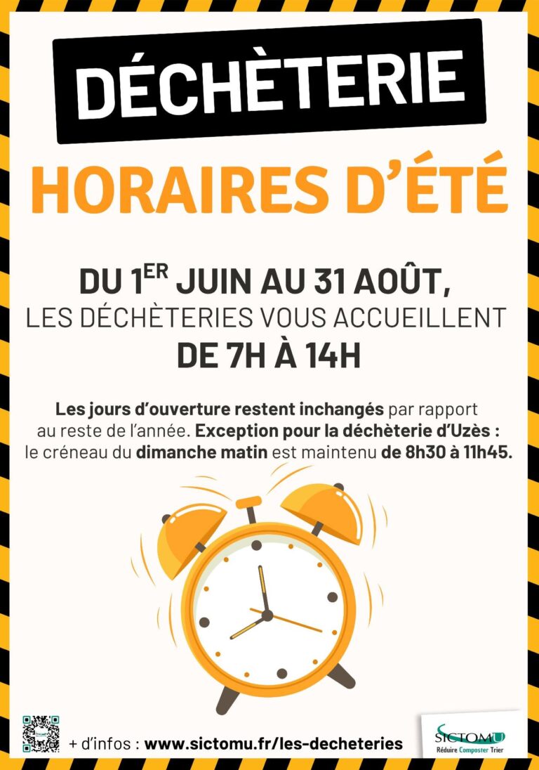 Déchèteries : horaires d&rsquo;été du 1er juin au 31 août