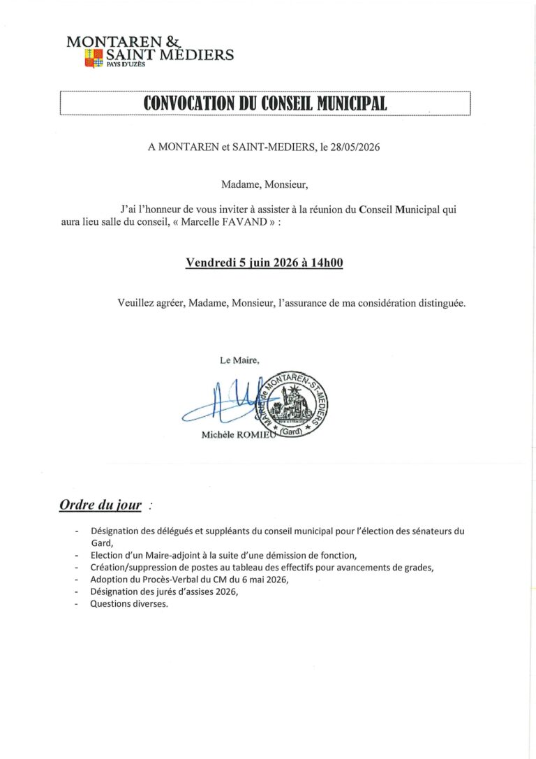 Conseil Municipal du 5 Juin 2026