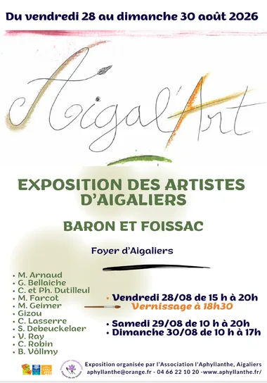 Exposition des artistes d&rsquo;Aigaliers, Baron et Foissac