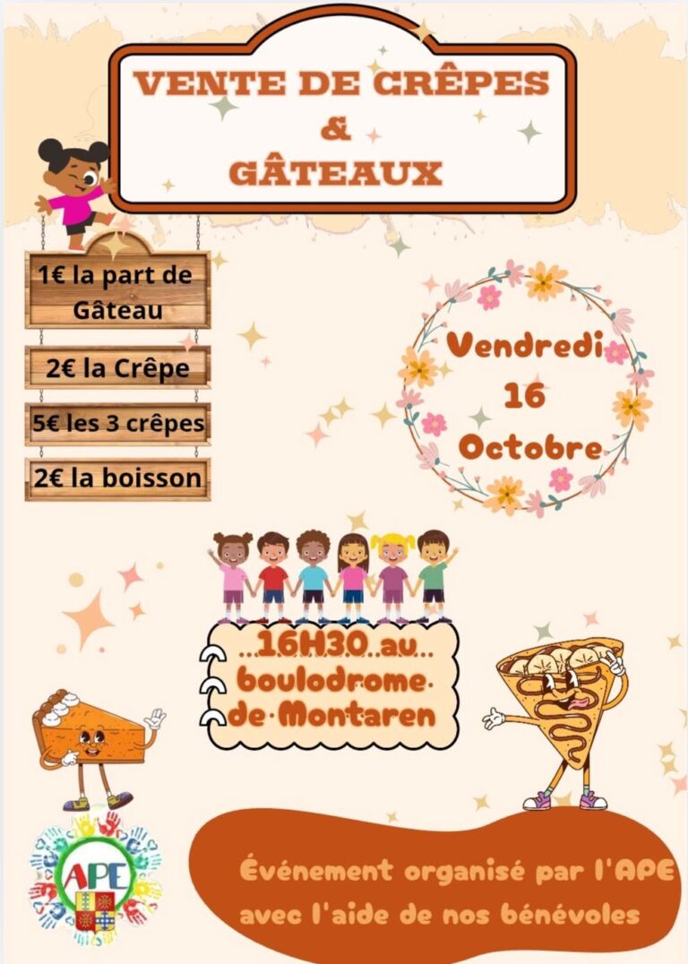 Vente de crêpes par l&rsquo;APE