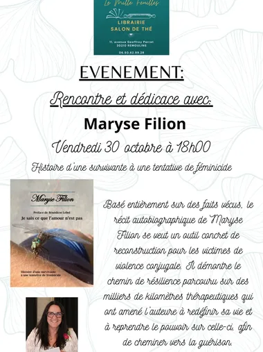 Rencontre et dédicace – Maryse Filion