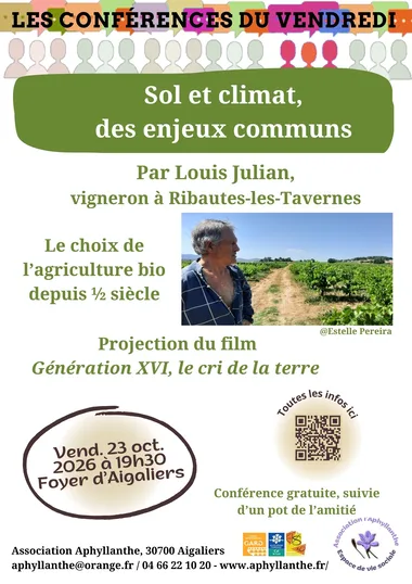 Conférence du vendredi – Sol et climat, des enjeux communs